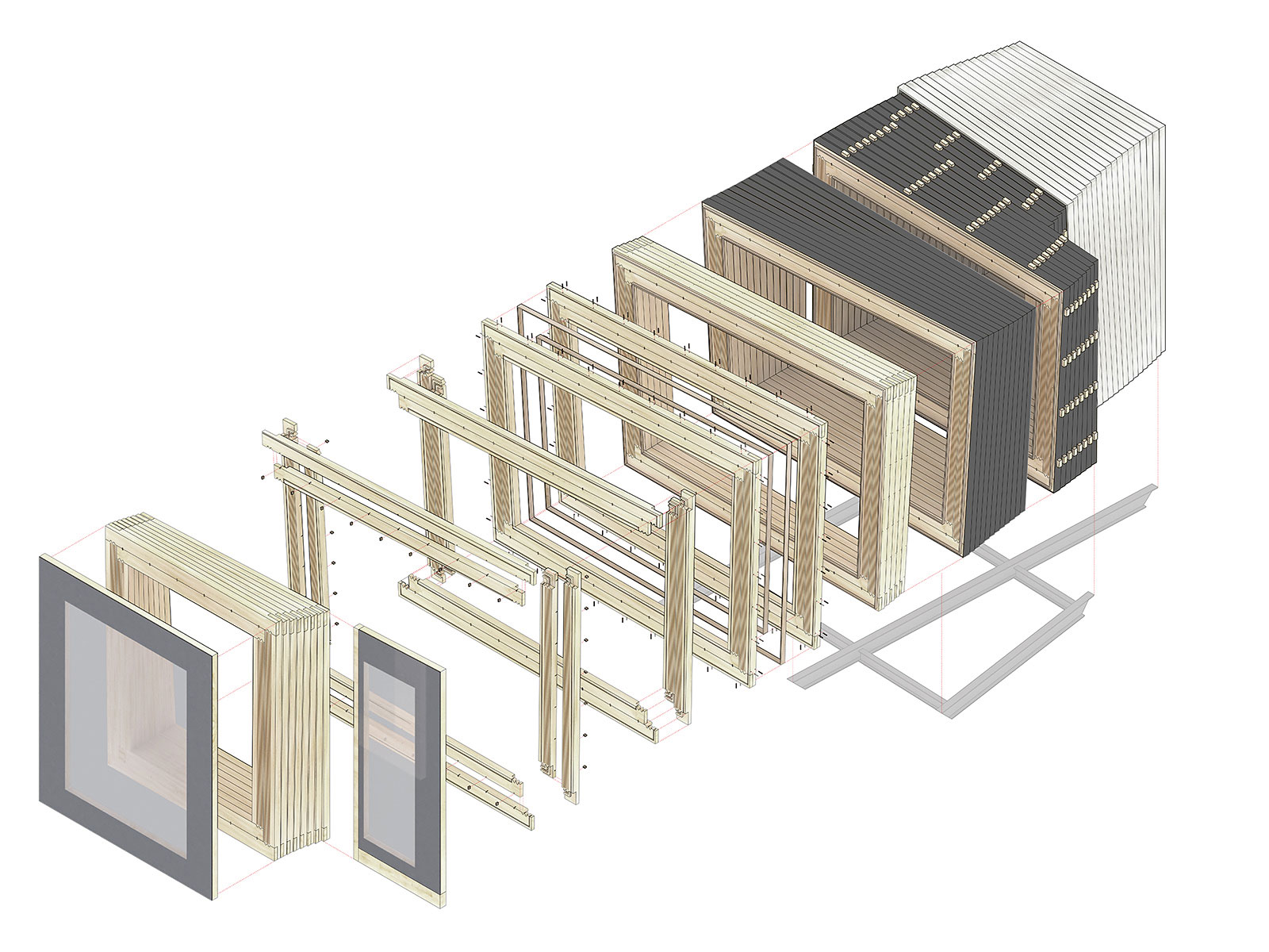 Timber Prototype House Einzelteile