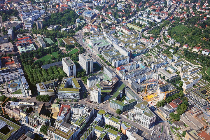Aerial view of the city garden