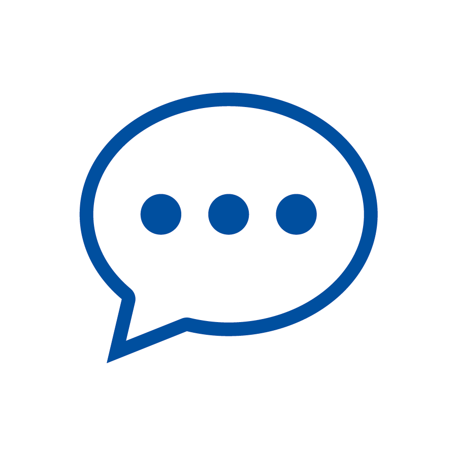 Speech bubble as a symbol for language requirements