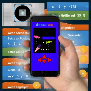 Pocket Code-Spiel auf dem Smartphone