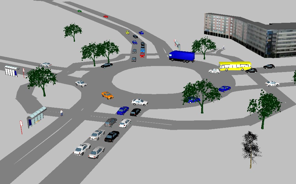 Simulation eines Kreisverkehrs