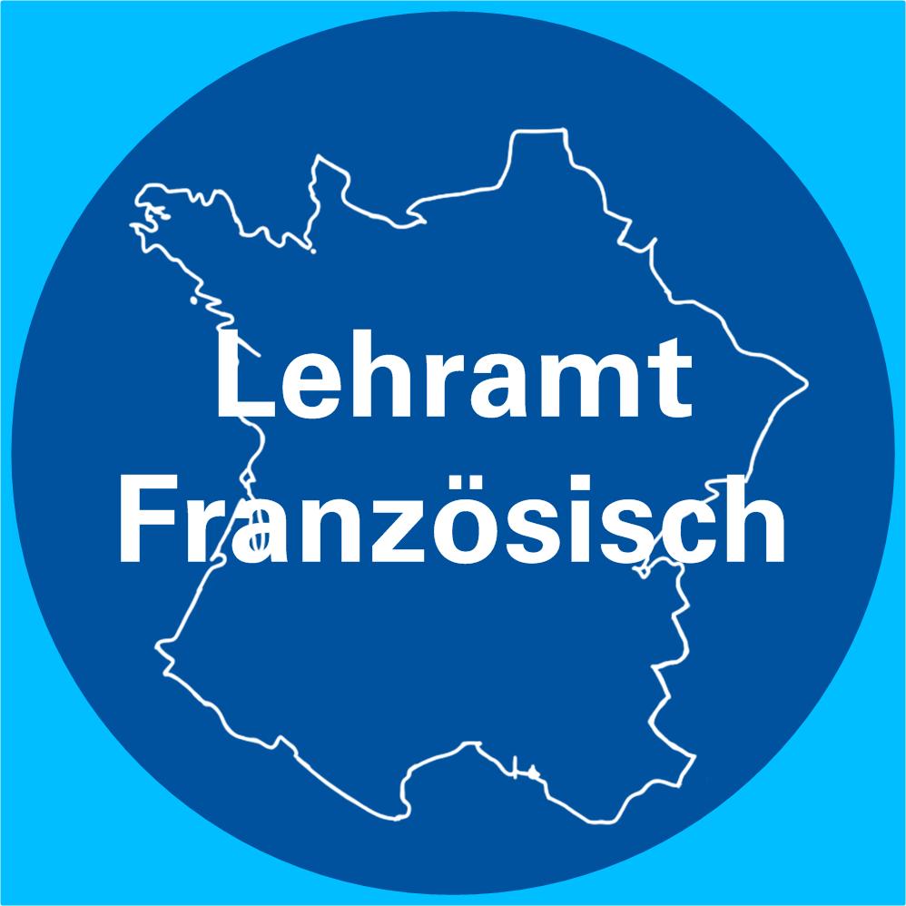 Logo Lehramt Französisch - Landkarte Frankreichs im Hintergrund