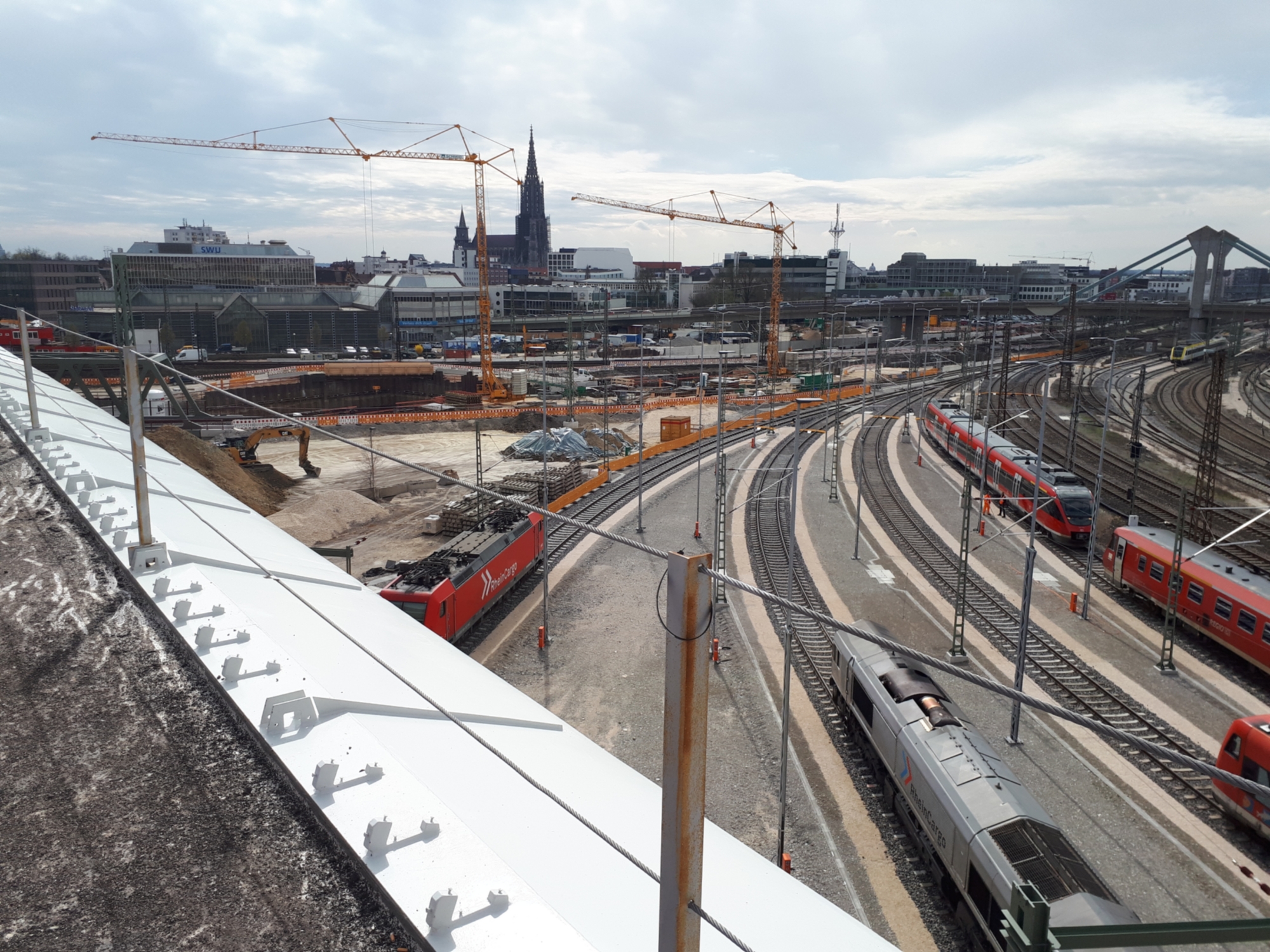 Städtebau: Baustelle des Bahnprojekts Stuttgart-Ulm. Im Rahmen des Bauprojekts wird Ulm an das Hochgeschwindigkeitsnetz angeschlossen. 