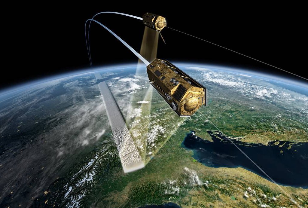 Ein Satellit fliegt in der Erdumlaufbahn. Foto: DLR, CC-BY 3.0