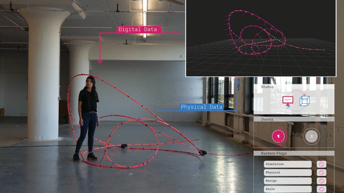 ITECH M.Sc. 2018: Self Choreographing Network – A Material-Machine Kinematic for Dynamic Space Change; Mathias Maierhofer, Valentina Soana