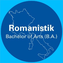 Logo des Studiengangs B.A. Romanistik mit Landkarten Frankreichs und Italiens