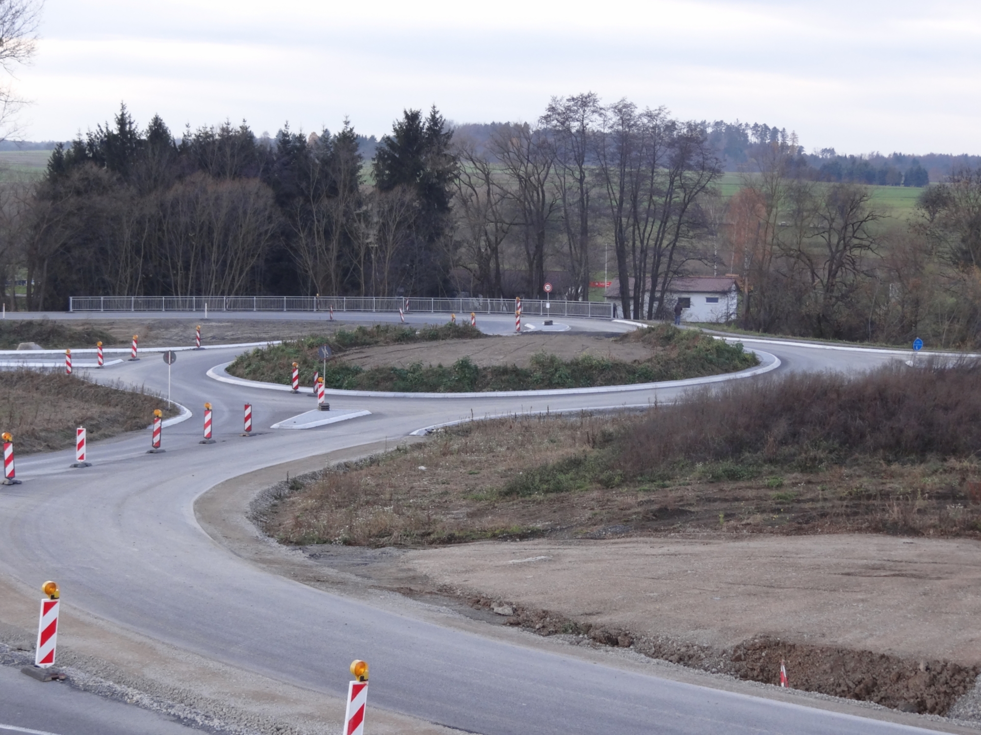 Im Bau befindlicher Kreisverkehr