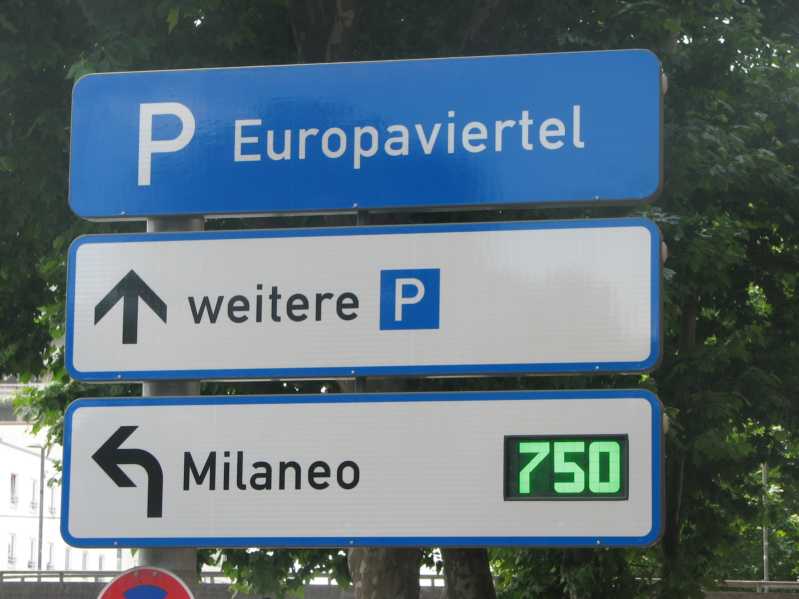 Parkleitsystem im Stuttgarter Europaviertel