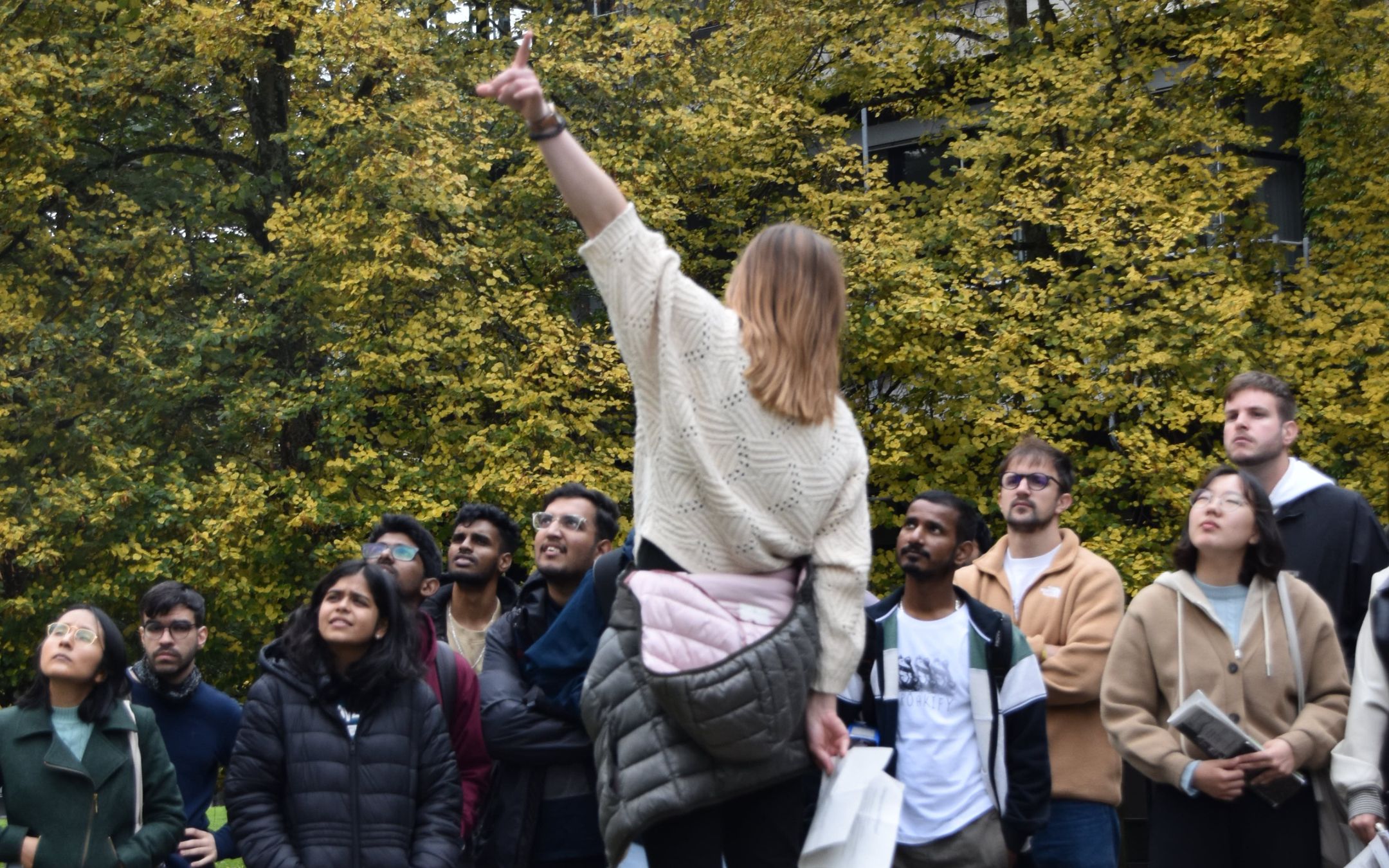 An interested group during a campus tour