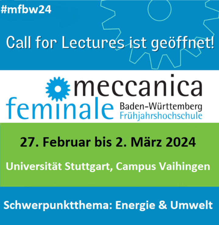 Poster des Call for lectures der meccanica feminale 2024. 