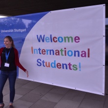 Student welcomes international students.