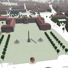 3-D model of Stuttgart’s “Schlossplatz”. The project Windy Cities builds on simulations like these.