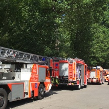Feuerwehreinsatz am Pfaffenwaldring Universität Stuttgart.