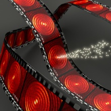 Symbolische Darstellung einer experimentellen Bilderserie, die Elektronenemission aus einem Nanofokus von 60 nm bei 800 nm Anregungswellenlänge zu verschiedenen Zeiten zeigt.