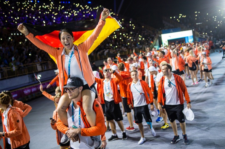 Kim Bui was flag bearer of the German team at Universiade in Taiwan.