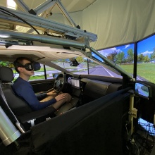 Prüfstand zum Testen der verschiedenen Konzepte für den Fahrzeuginnenraum.