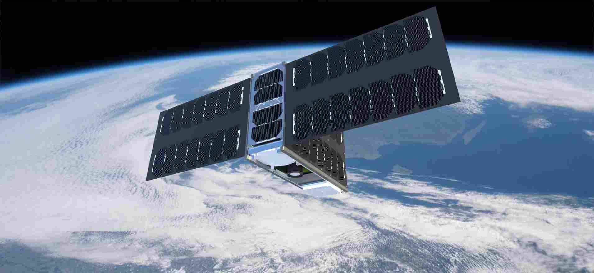 Model of the planned EIVE nanosatellite in low earth orbit