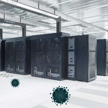 Image collage: Coronaviruses / High-Performance Computing Center at the University of Stuttgart.