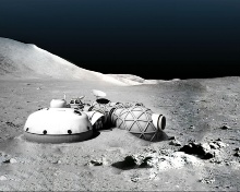 Weltraum-Station auf dem Mond