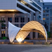 BioMat-Pavillon 2021 by night