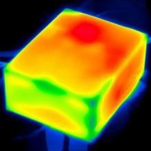 Thermographic measurements of the heat spreading