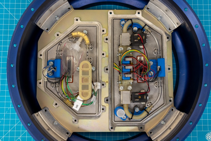A top view of the opened FerrAS module containing both experiments.