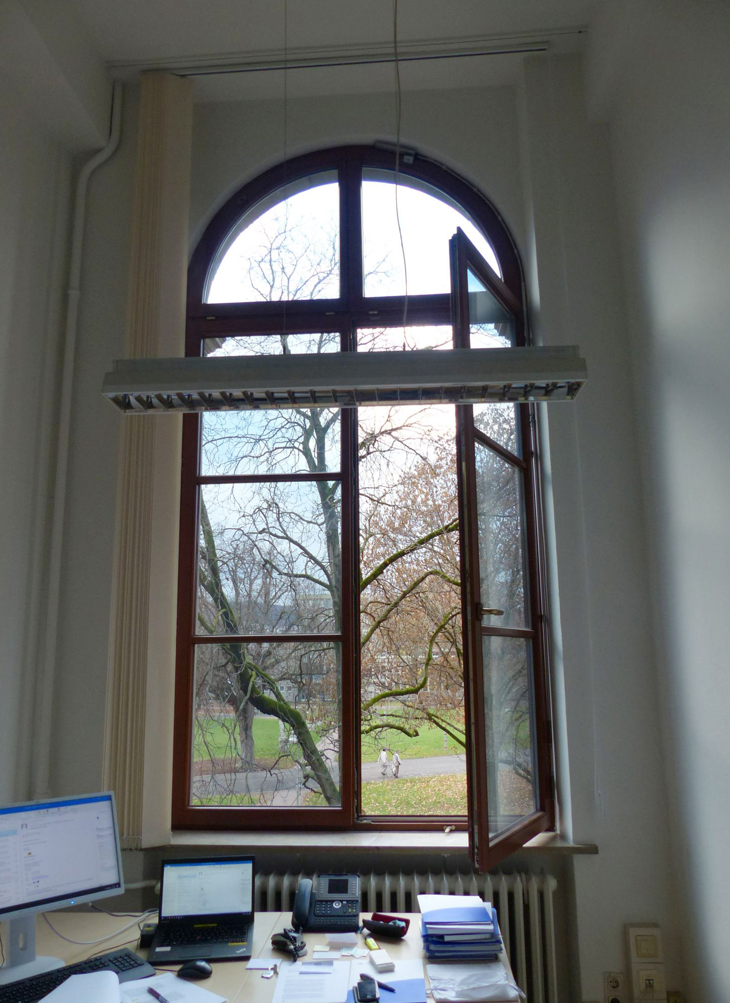 A wide open office window