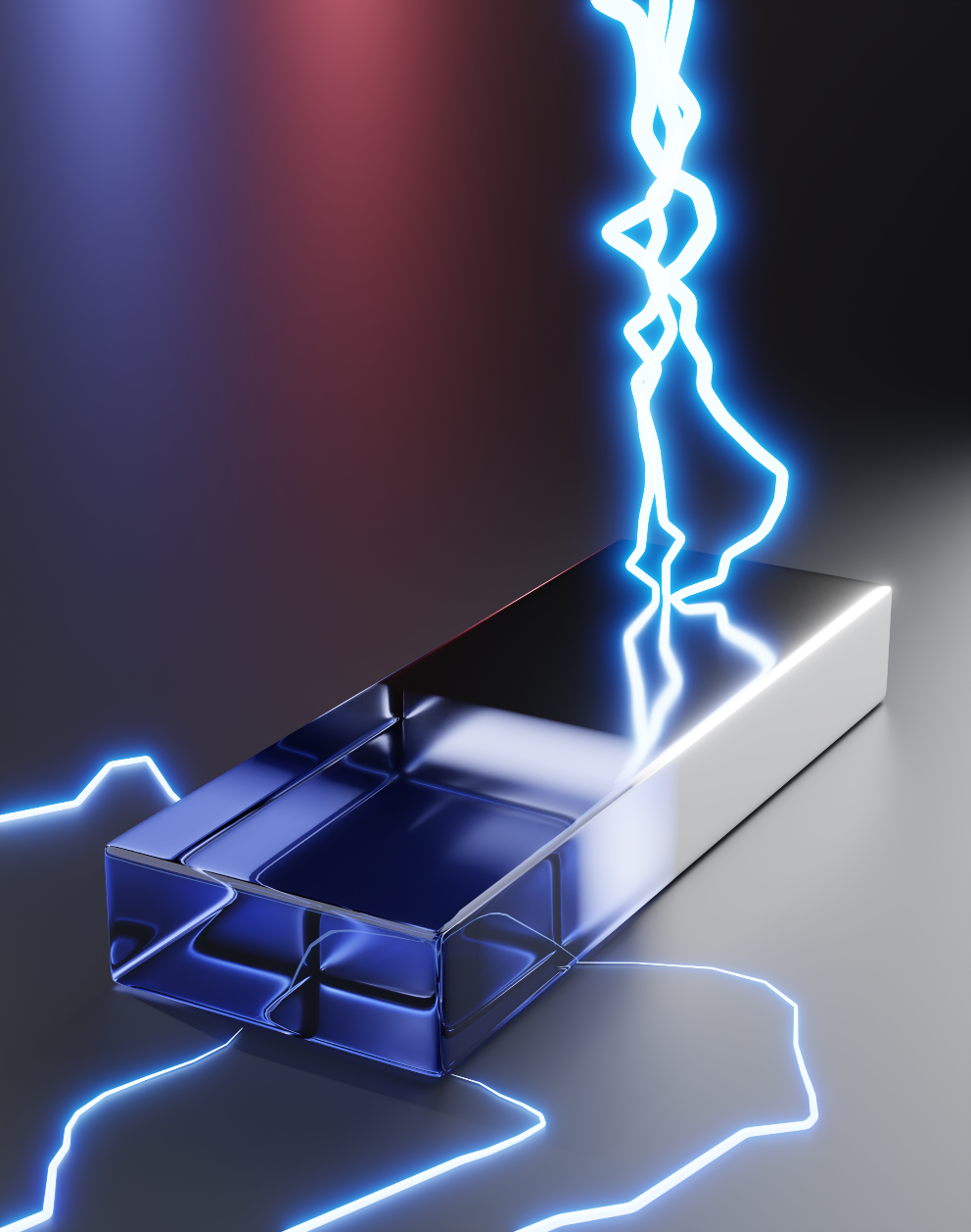 Symbolbild einer elektrisch schaltbaren plasmonischen Nanoantenne aus metallischem Polymer. Bild:
