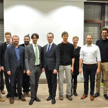 Prof. Bertsche and the finalists of competition "Using ‘Energized Ideas’ to Find Alternative Energy Solutions"