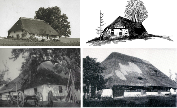 Archivbilder von Häusern mit Hausbäumen.