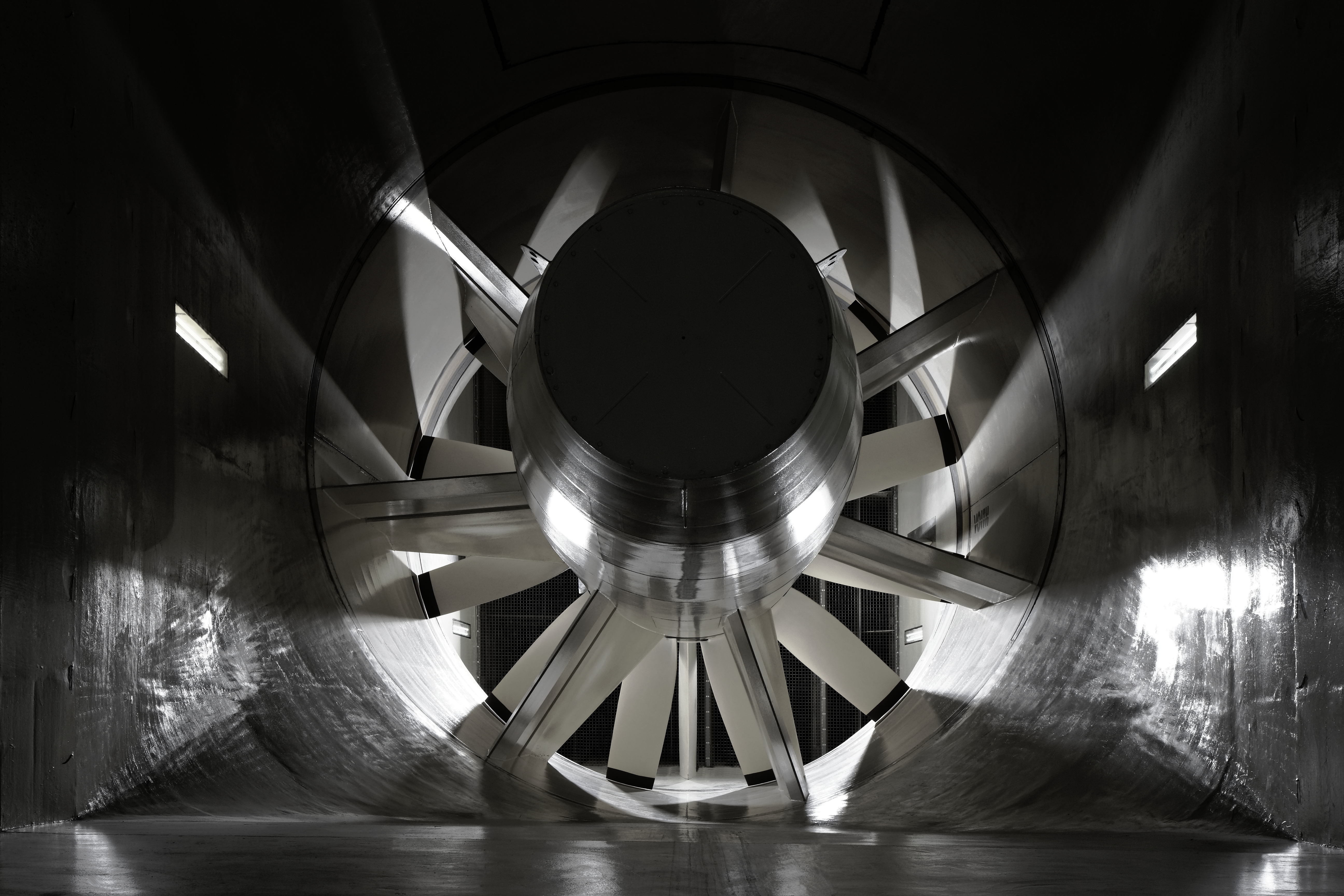 Windkanal: Der Durchmesser des Axialgebläses beträgt 7,1 m. 