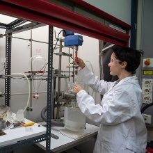 Scientist stands in a chemistry laboratory