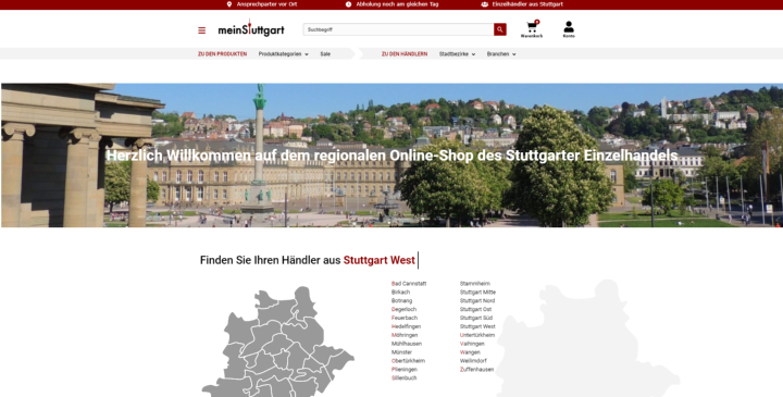 Das Bild des Stuttgarter Schlossplatzes und der Fernsehturm im Logo machen den regionalen Bezug deutlich.