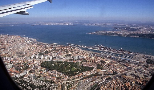 Landeanflug über Lissabon