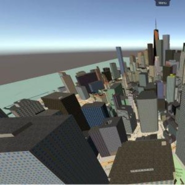 3D-Ansicht von Hochhäusern