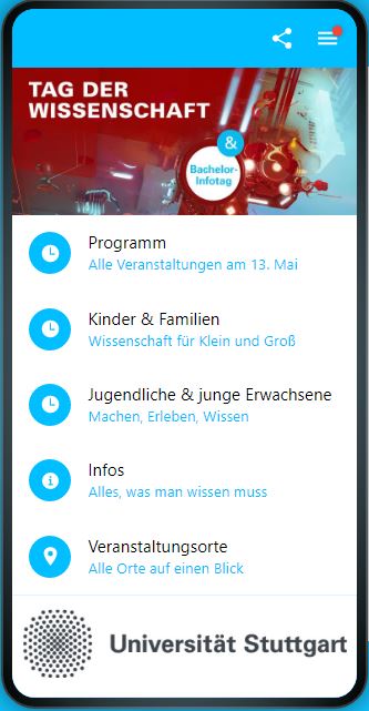 Programm zum Tag der Wissenschaft auf einen Blick in unserer App