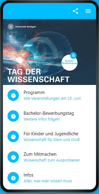 Programm zum Tag der Wissenschaft auf einen Blick in unserer App