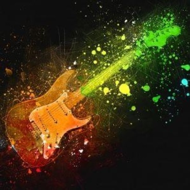 Colorful electric guitars