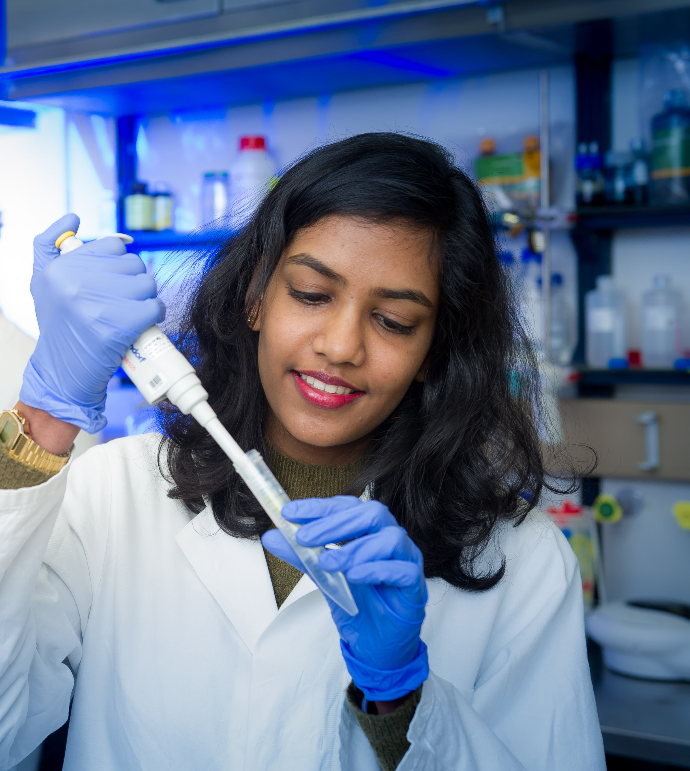 Young female researcher in a lab