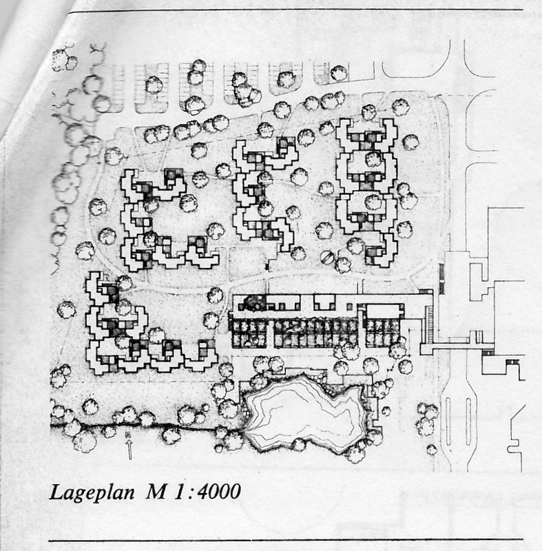 Textfeld:  Abbildung 1: Lageplan, aus Baumeister 3/76