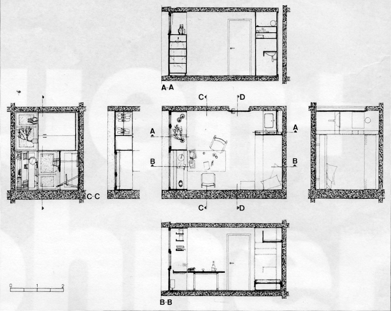 Textfeld:  Abbildung 5: Studentenzimmer, aus Bauen + Wohnen 7/8 1980