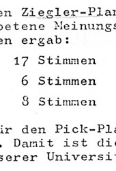 Abstimmungsergebnis zum Pick-Plan