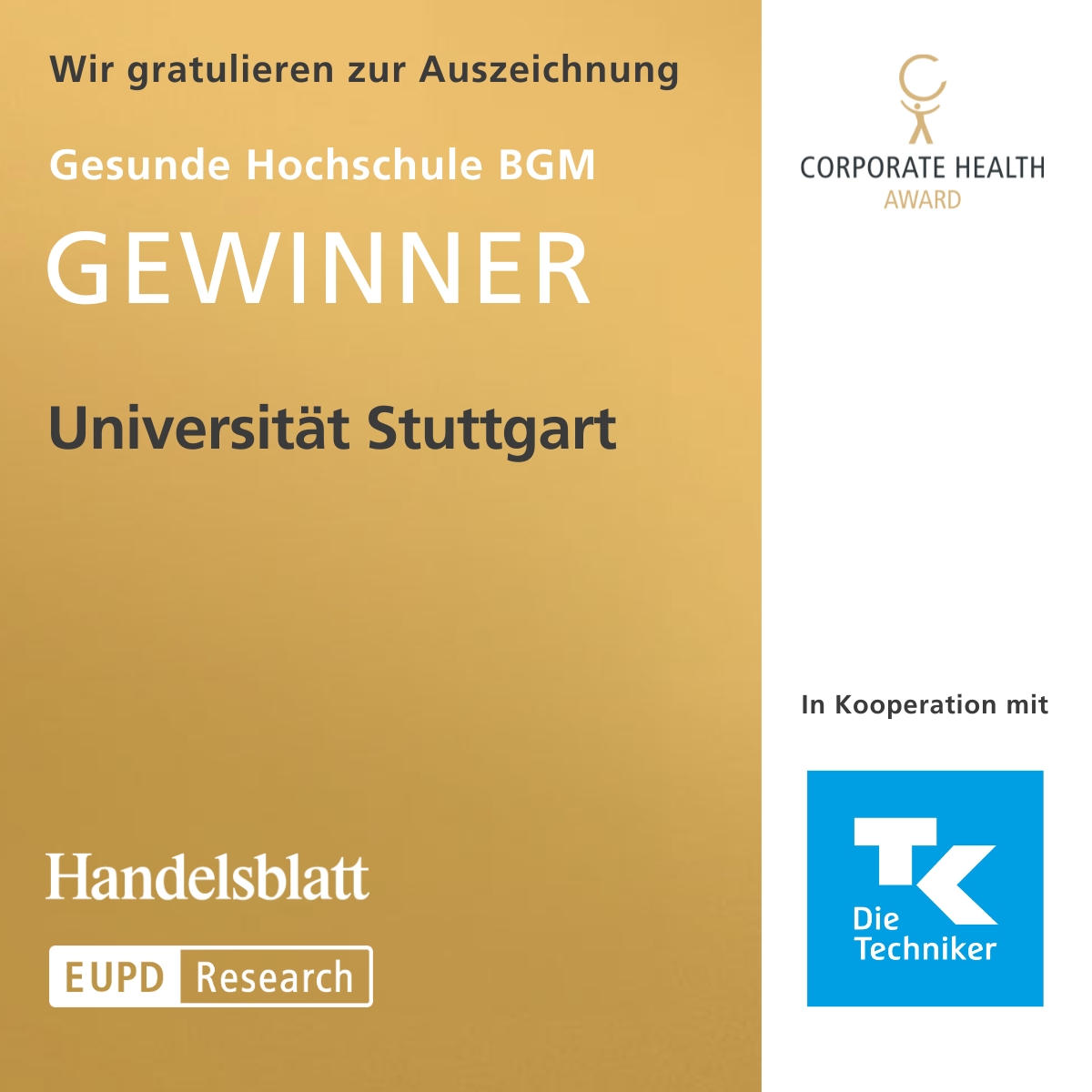 Siegel Gewinner Gesunde Hochschule