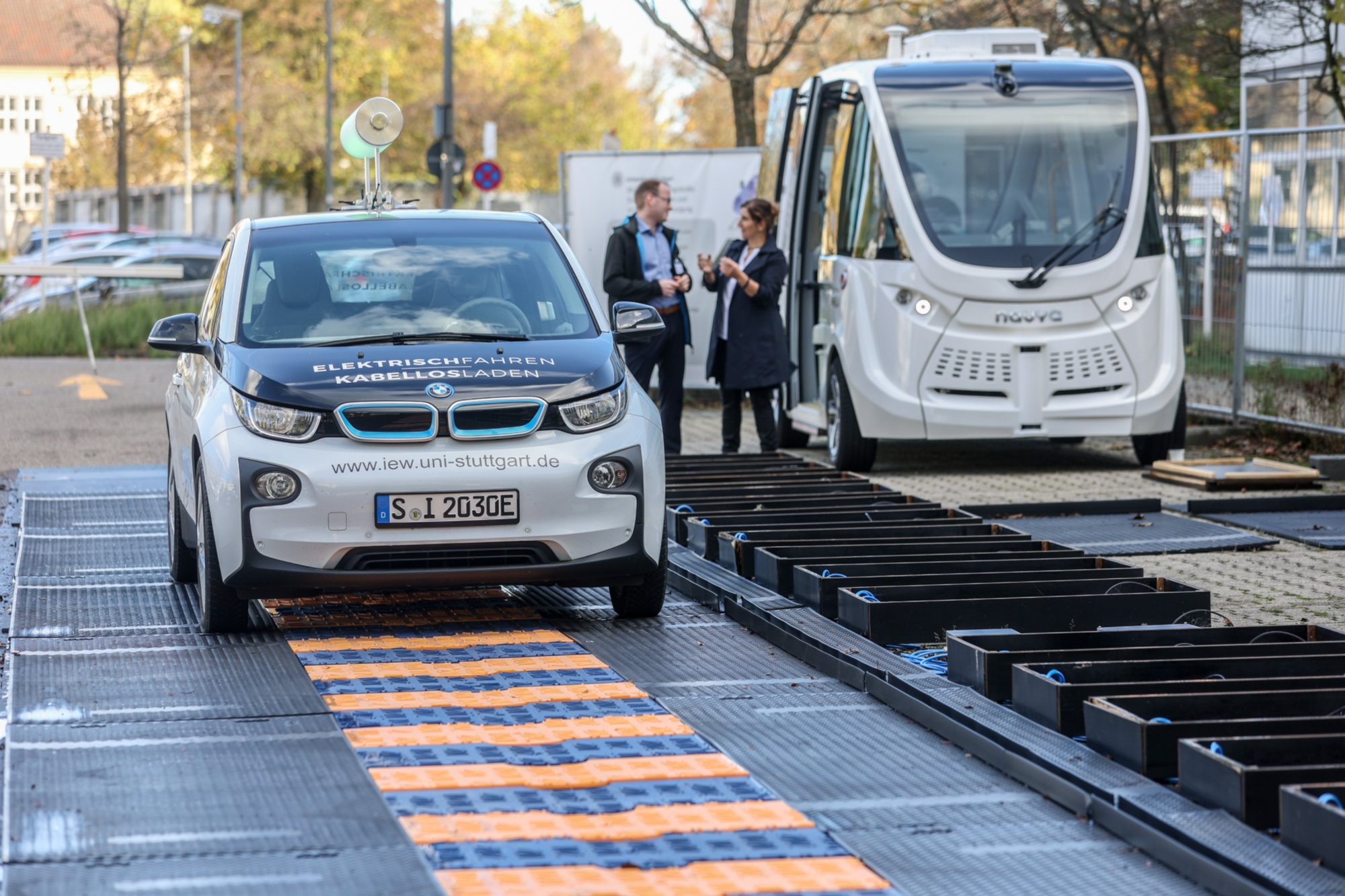 Test track on which an e-car is running.