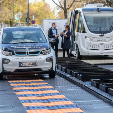 Test track on which an e-car is running.