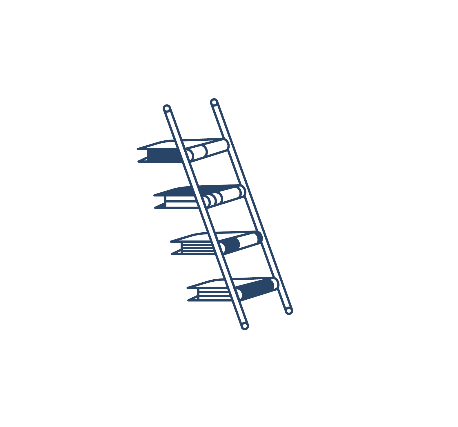 Die Illustration zeigt eine Leiter, bei der die Stufen Bücher sind.